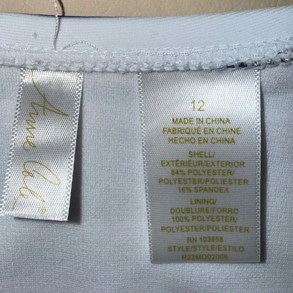 Anne Cole Striped One Piece Swimsuit Square Neck Back Tie Womens‎ Size 12